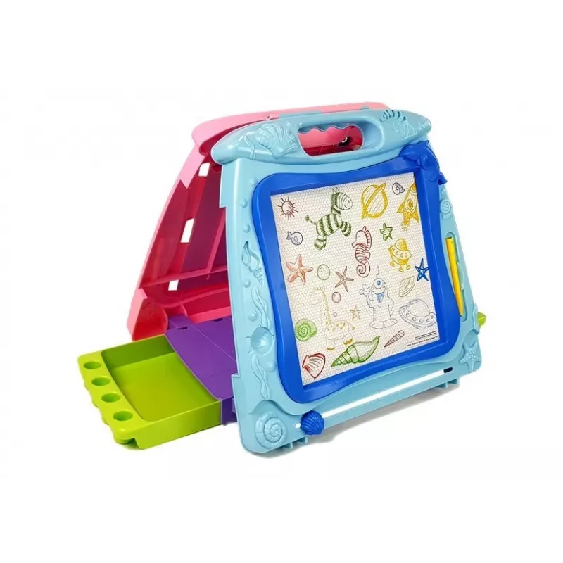 LEAN TOYS Dvipusė piešimo lenta su žymekliais ir magnetais