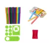 LEAN TOYS Dvipusė magnetinė lenta su mėlynais ir raudonais šablonais