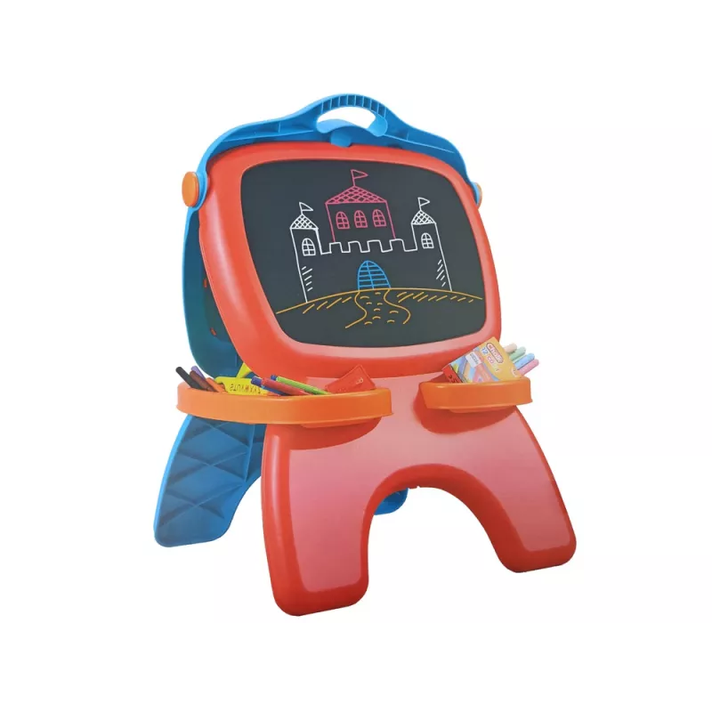LEAN TOYS Dvipusė magnetinė lenta su mėlynais ir raudonais šablonais