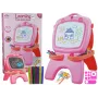 LEAN TOYS Dvipusė magnetinė kreidėlė rožinė su šablonais
