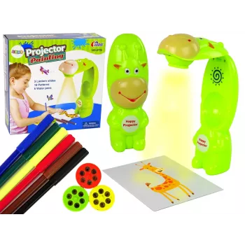 LEAN TOYS Piešimo projektorius su flomasteriais, žalias