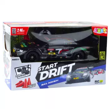 LEAN TOYS Drift Car RC juodos anglies spalvos 30 km/h 1:16