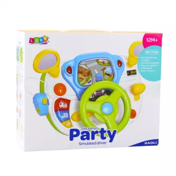 LEAN TOYS Vairavimo simuliatorius mokomasis vairas su interaktyviais garsais ir šviesomis