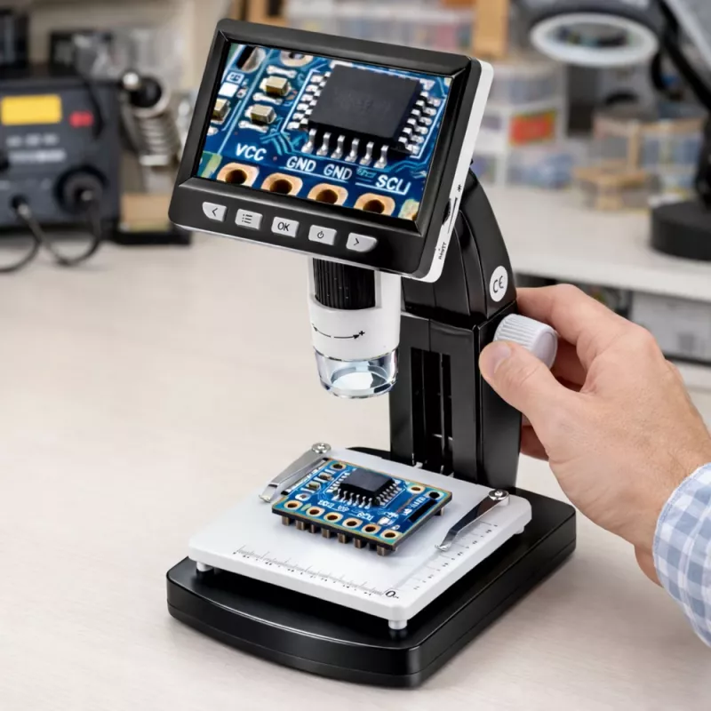 LEAN TOYS Mokomasis skaitmeninis mikroskopas su 4,3 colio LCD ekranu, USB, LED, 1000x didinimu