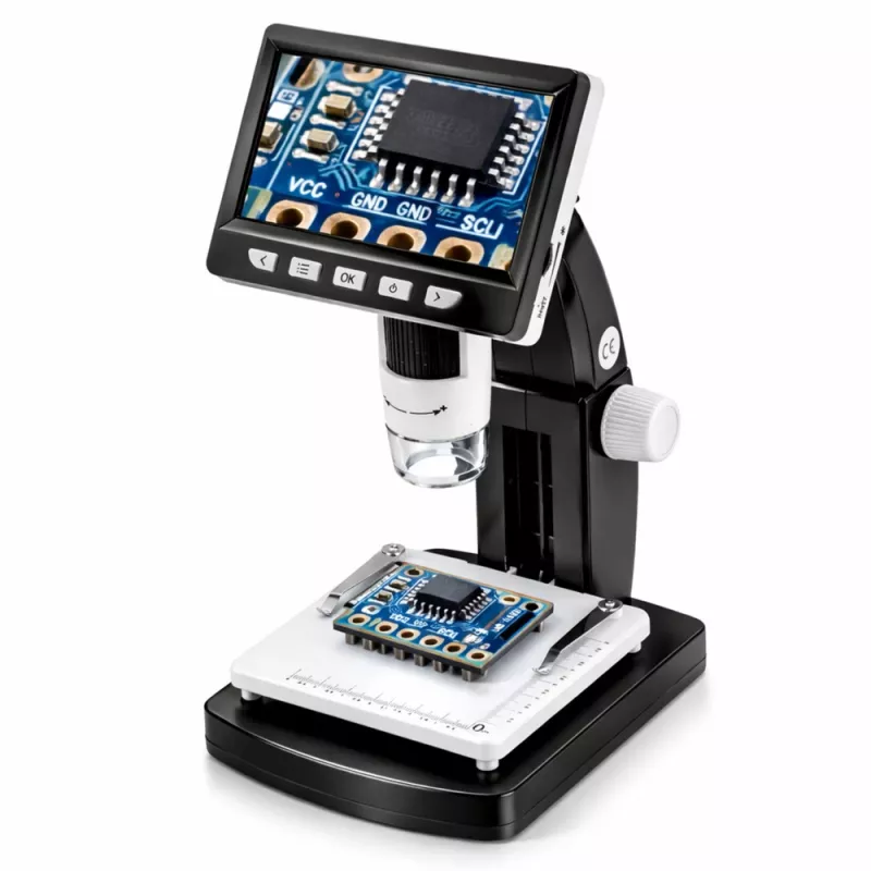 LEAN TOYS Mokomasis skaitmeninis mikroskopas su 4,3 colio LCD ekranu, USB, LED, 1000x didinimu