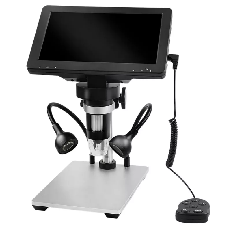 LEAN TOYS Mokomasis skaitmeninis mikroskopas su nuotolinio valdymo pultu, laidinis, 1200X, LCD 7 colių HD kamera