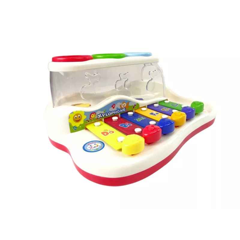 LEAN TOYS Lavinamasis cimbolai su plaktuku ir spalvotais kamuoliukais mažyliams