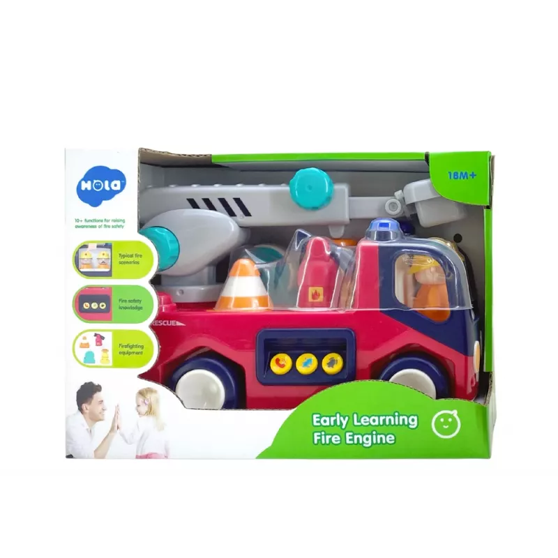 LEAN TOYS Ugdomoji interaktyvi gaisrinė mažiems vaikams su garsu ir šviesomis
