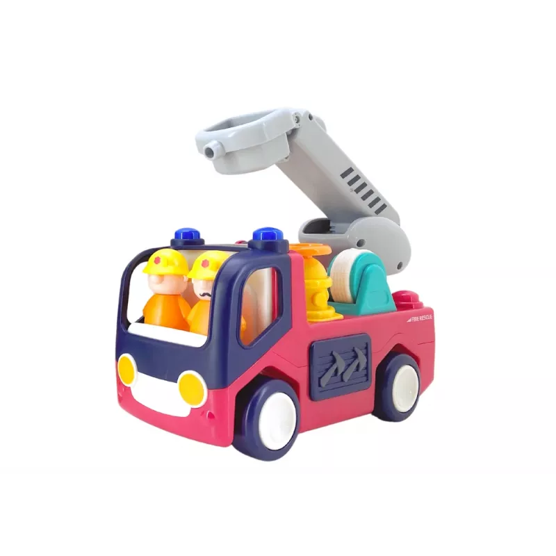 LEAN TOYS Ugdomoji interaktyvi gaisrinė mažiems vaikams su garsu ir šviesomis