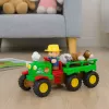 LEAN TOYS Mokomasis interaktyvus traktorius mažiems vaikams su gyvūnėliais, šviesomis ir garsais