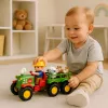 LEAN TOYS Mokomasis interaktyvus traktorius mažiems vaikams su gyvūnėliais, šviesomis ir garsais