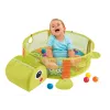 LEAN TOYS edukacinis kilimėlis su vėžlio aptvaru ir kamuoliukais kūdikiams