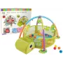 LEAN TOYS edukacinis kilimėlis su vėžlio aptvaru ir kamuoliukais kūdikiams