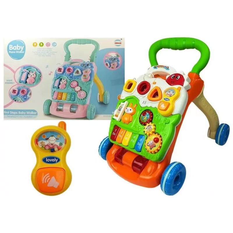 LEAN TOYS Edukacinis stūmikas kūdikiams su pianinu