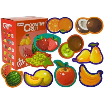 LEAN TOYS Edukacinis dėlionė kūdikiams Vaisiai 5 dalys 40 vienetų