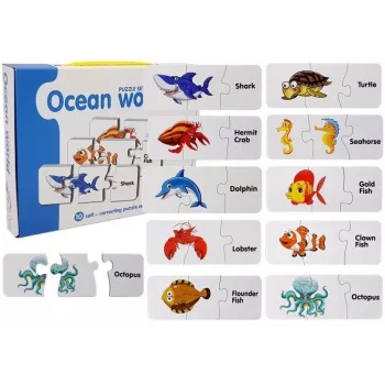 LEAN TOYS Edukacinis dėlionė Pasaulio vandenynai 10 jungčių