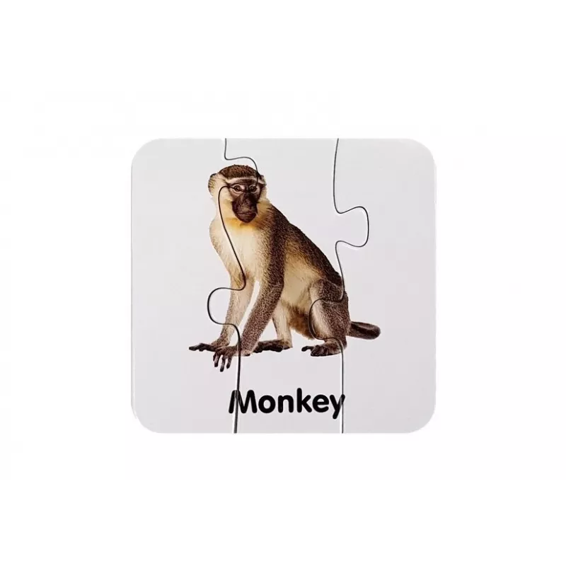 LEAN TOYS Educational Puzzle Wild Animals Puzzle 10 English Connections