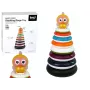 LEAN TOYS Mokomoji piramidė su lankeliais ir ančiuko ratuku