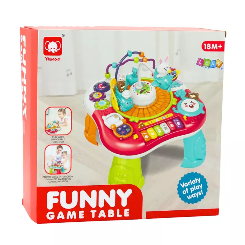 LEAN TOYS edukacinis stalas interaktyvus muzikinis skydelis pianinas 2 viename raudonas