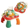 LEAN TOYS edukacinis stalas interaktyvus muzikinis skydelis pianinas 2 viename raudonas
