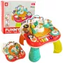 LEAN TOYS edukacinis stalas interaktyvus muzikinis skydelis pianinas 2 viename raudonas