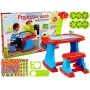 LEAN TOYS Edukacinis stalas su projektoriumi, kėde, kreidelėmis, magnetais, raidėmis ir skaičiais