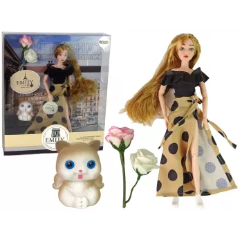 LEAN TOYS Emily Lėlė su Rožine Kate Ilgais Plaukais