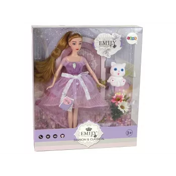 LEAN TOYS Emily Ilgaplaukė Balta Katė Kūdikio Lėlė