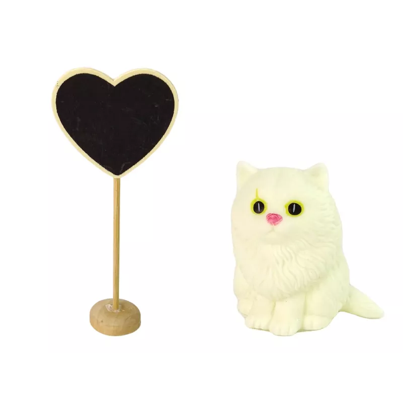 LEAN TOYS Emily Wooden Heart White Cat Baby Doll