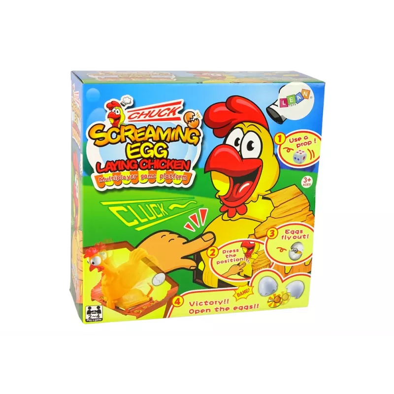 LEAN TOYS Family Arcade Game Screaming Egg Squeaking Hen Popping Egg