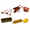 LEAN TOYS Ūkio rinkinys su traktoriumi, žemės ūkio transporto priemonėmis, gyvūnais ir aksesuarais – 28 dalių žaidimų rinkinys