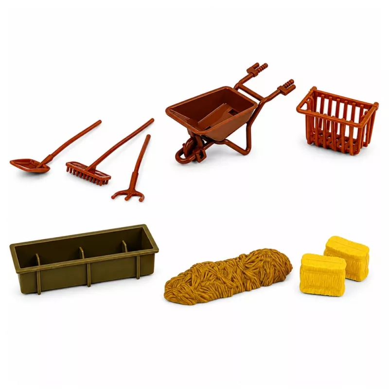 LEAN TOYS Ūkio rinkinys su traktoriumi, žemės ūkio transporto priemonėmis, gyvūnais ir aksesuarais – 28 dalių žaidimų rinkinys