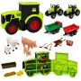LEAN TOYS Ūkio rinkinys su traktoriumi, žemės ūkio transporto priemonėmis, gyvūnais ir aksesuarais – 28 dalių žaidimų rinkinys