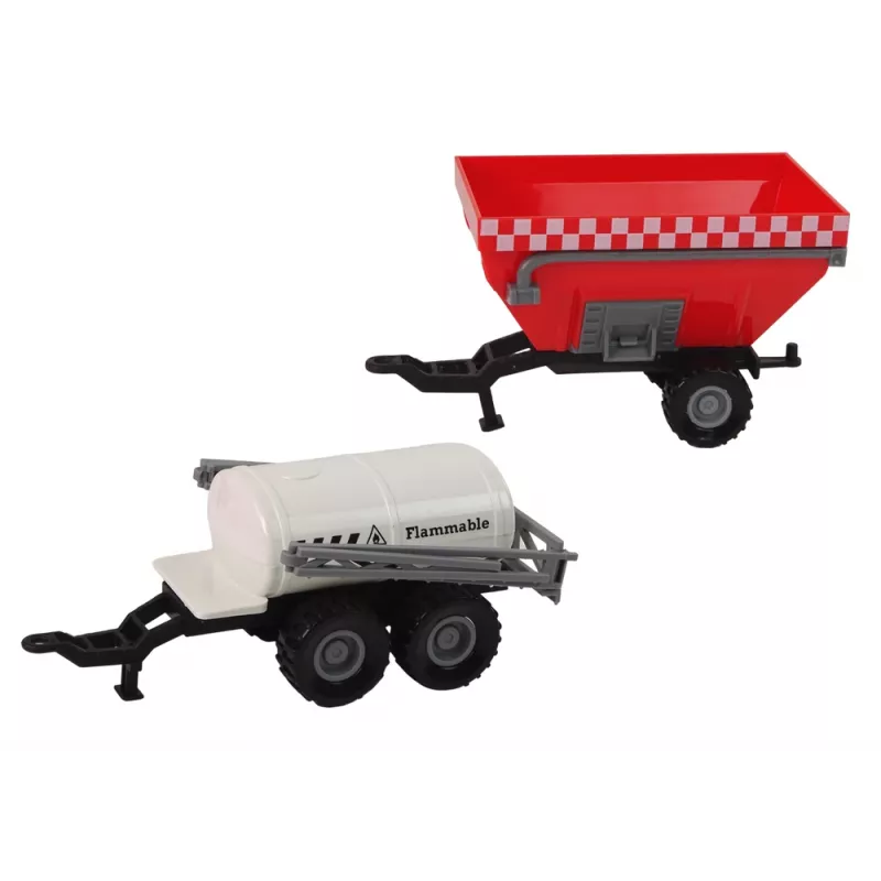 LEAN TOYS Ūkininko traktorius + 2 ūkio mašinos ūkio sunkvežimio rinkinys