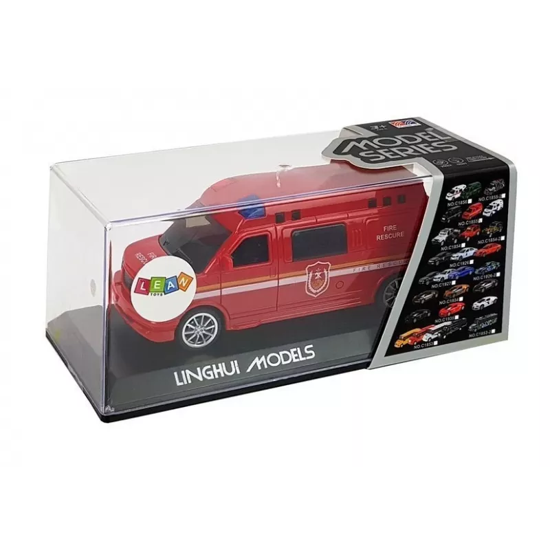 LEAN TOYS Fire Department Auto su virvele, šviesomis ir garsu