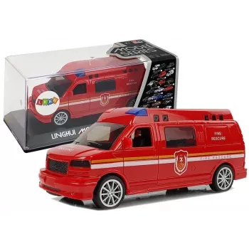 LEAN TOYS Fire Department Auto su virvele, šviesomis ir garsu