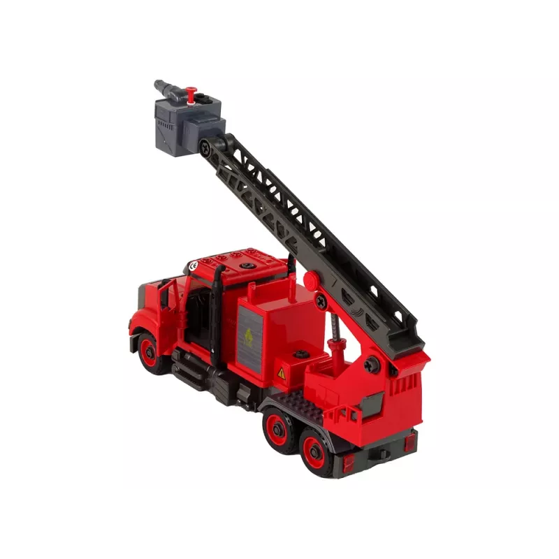 LEAN TOYS Gaisrinis automobilis su atsukamaisiais priedais, raudonas