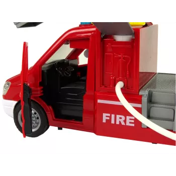 LEAN TOYS Gaisrinis automobilis raudonas Vandens garsai Šviesos