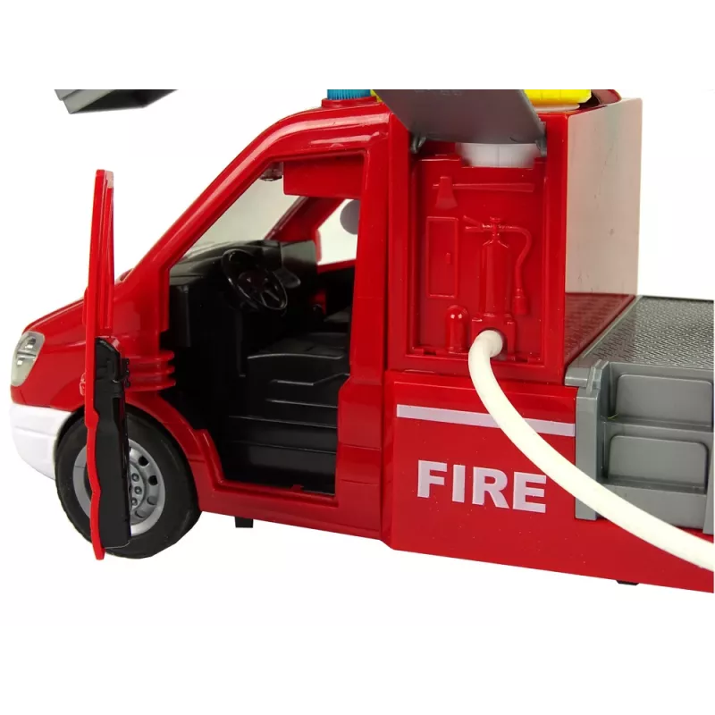 LEAN TOYS Gaisrinis automobilis raudonas Vandens garsai Šviesos