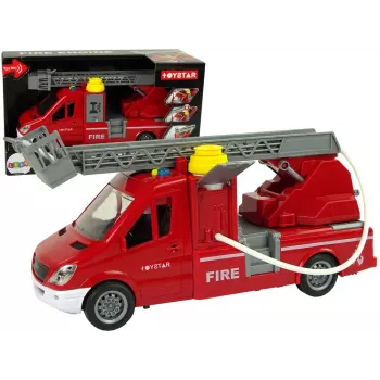 LEAN TOYS Gaisrinis automobilis raudonas Vandens garsai Šviesos