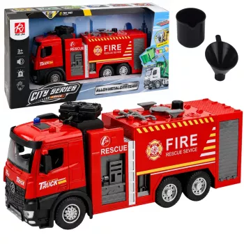 LEAN TOYS gaisrinis automobilis su vandens funkcija, metaline kabina, šviesomis, garsais 1:12