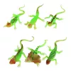 LEAN TOYS Fluorescent Green Glow-in-the-Dark Lizard Rubber Figurine 15cm