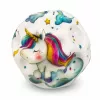 LEAN TOYS Putų kamuoliukas su įdubomis šokinėjimui, antistresinis, vienaragis, 7 cm