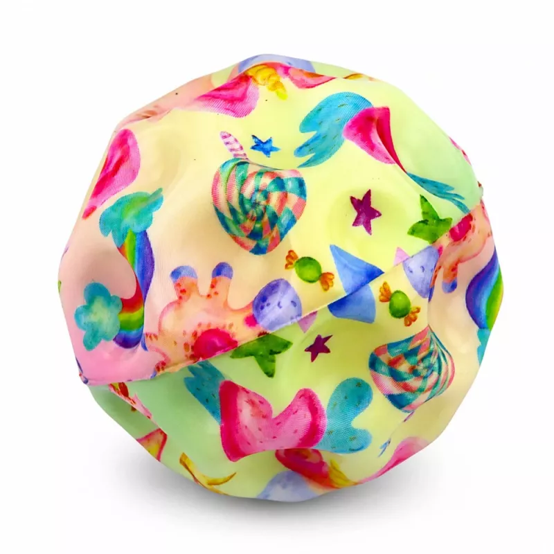 LEAN TOYS Putų kamuoliukas su įdubomis šokinėjimui, antistresinis, vienaragis, 7 cm