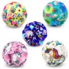 LEAN TOYS Putų kamuoliukas su įdubomis šokinėjimui, antistresinis, vienaragis, 7 cm