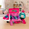 LEAN TOYS Sulankstomas 2-in-1 lėlių keleivinis lėktuvas rožinis – transformuojamas lėlių namelis 30 cm lėlėms