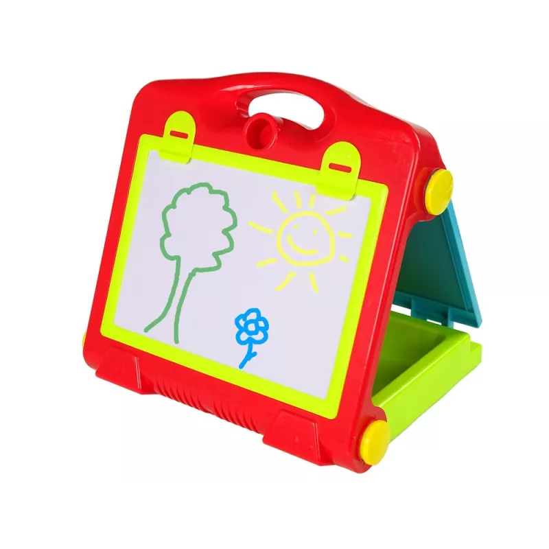 LEAN TOYS Sulankstomas 2v1 Lentynų Lagaminas - Kreida ir Markeriai