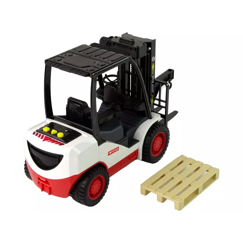 LEAN TOYS Šakinis krautuvas su judančiu šakiniu keltuvu