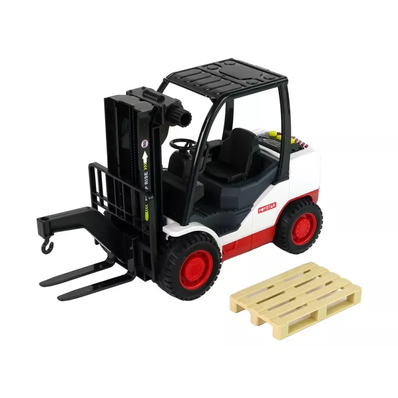 LEAN TOYS Šakinis krautuvas su judančiu šakiniu keltuvu