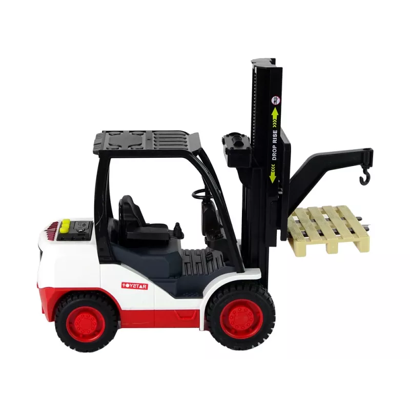 LEAN TOYS Šakinis krautuvas su judančiu šakiniu keltuvu